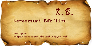 Kereszturi Bálint névjegykártya